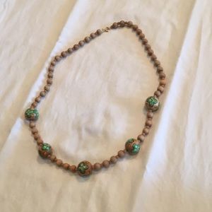 Hand painted wooden necklace